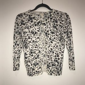 J. Crew Factory Clare Cardigan (black/wht, size S)